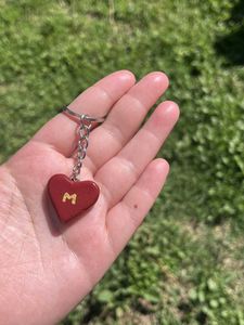 Personalized Heart Keychain - Initial 'M'