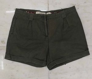 Olive Green Casual Shorts