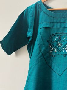 Teal Kurta Set with Dhoti Pants