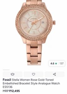 Fossil Stella Rose Gold-Toned Watch