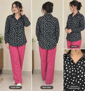 Stylish Black & White Polka Dot Shirt
