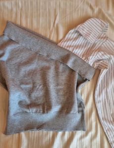 Stylish Grey One-Shoulder Top