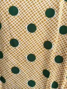 Green polka dot yellow dress