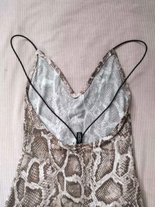 🤎Snakeskin Print Mini Dress
