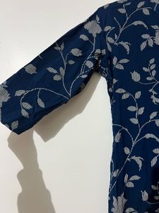 Blue Floral Print Kurti