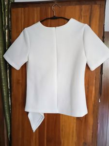 White Tie-Waist Blouse