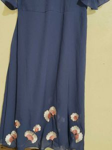 Elegant Blue Floral Gown