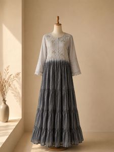 Elegant Tiered Ombre Gown