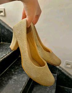 Gold Glitter Heels