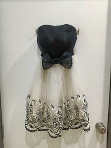 Chic Black & White Tulle Dress