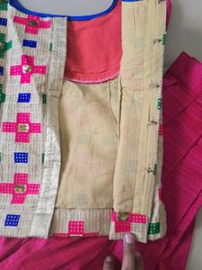 lehenga pattu pavada set 4-6yrs