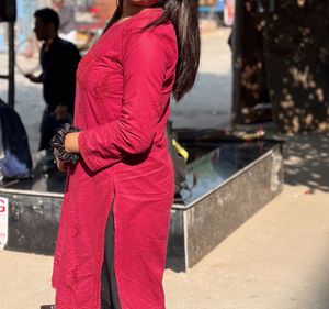 Maroon Embroidered Kurta only kurt