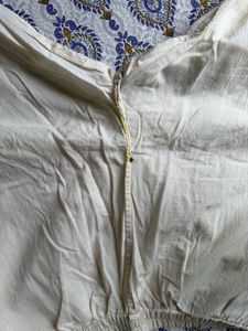 CREAM NAZAM KURTA SET WITH PRINTED DUPATTA