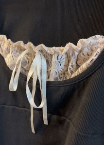 Cute Black Lace Trim Top