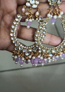 Handmade Hoop Kundan Earrings