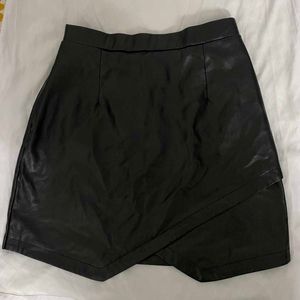 Black Faux Leather Skirt