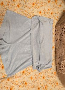 Light Blue Terrycloth Mini Skirt