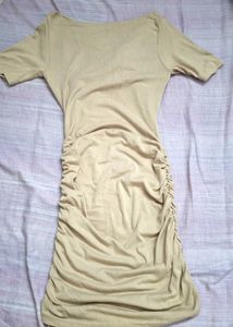 Ruched V-Neck Bodycon Dress