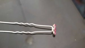 Pink Flower Hair Pins - Set of 7