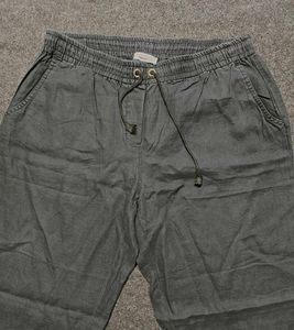 CINQUE Wide-Leg Linen Blend Drawstring Pants