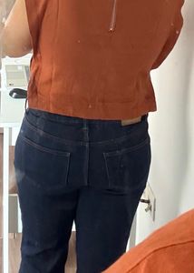 Rusty Orange Sleeveless Linen Top