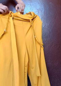 Yellow And Black Dangri Jumpsuit