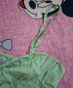 Light Green Tie-Front Crop Top