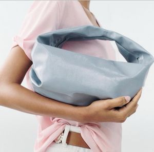 Zara Patent Faux Leather Bag Blue