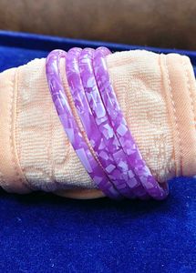 Purple Patterned Bangles Set
