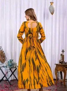 Elegant Yellow &amp; Black Ethnic Gown