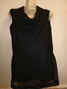 Black Cowl Neck Top Size Medium/ Large