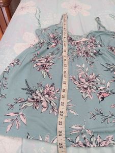 Light Sky Blue Floral Cotton Dress