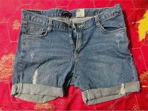 Distressed Denim Shorts