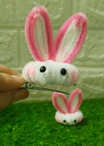 Cute Pink Bunny Hair Clips