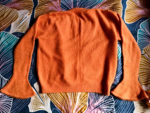 Orange Knit Cardigan