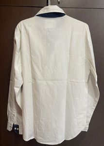 Men’s White Double Pocket Casual Shirt