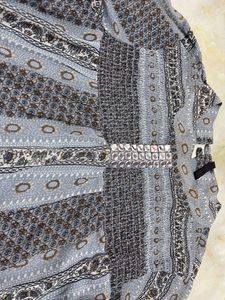 Bohemian Patterned Smocked Tunic Top