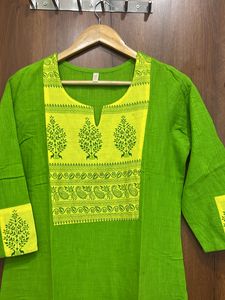 Green Yellow Kurta For Women