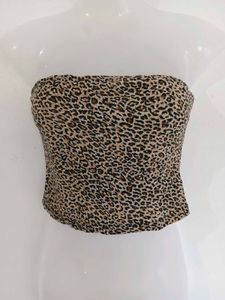 Leopard Print Strapless Tube Top