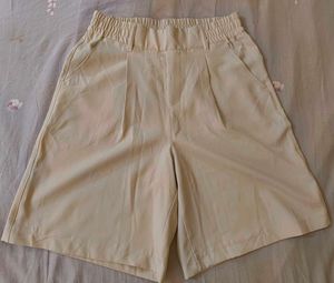 Beige Wide Leg Culottes