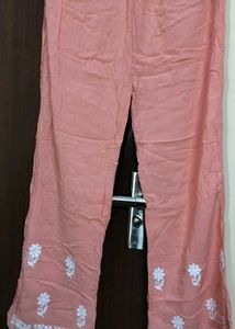 Peach Embroidered Kurta set