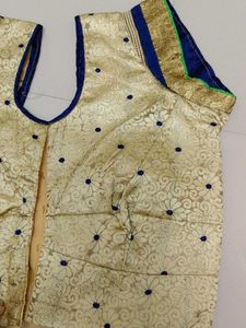 Elegant Gold Brocade Blouse