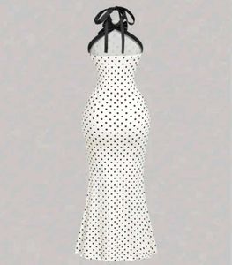 Polka Dot Halter Neck Blouse