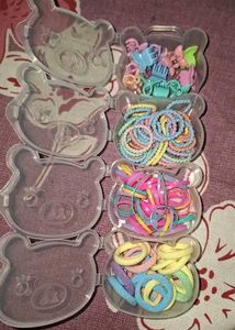 30+Cute Bear Hair Tie with Clip Organizer
