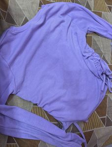 Lilac Ruched Long Sleeve Top