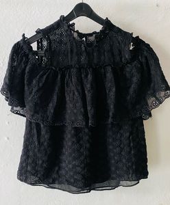 Chic Black Lace Off-Shoulder Top