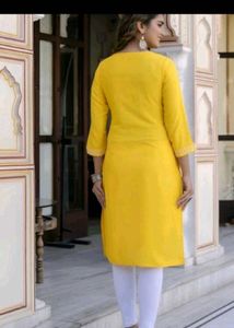 Yellow Embroidery Kurti