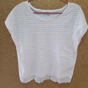 White Crochet Top