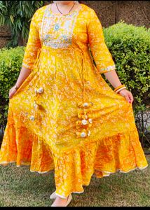 Jaipuri Anarkali Bandhni Print