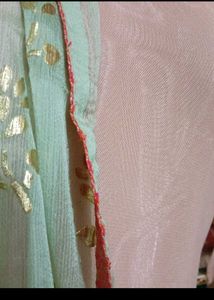 bust 42 Elegant Peach &amp; Mint Kurta Set